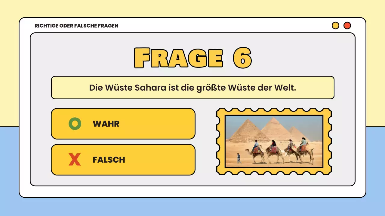 gelbes Minimal-Quiz-Lernmaterial