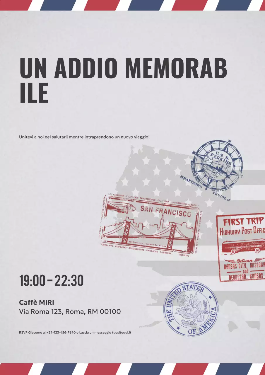 invito d'addio vintage grigio