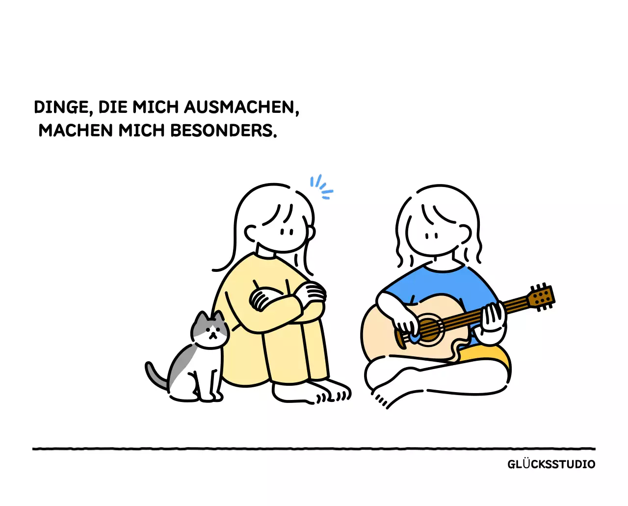 Illustrierter Kalender mit schönem Linienstil