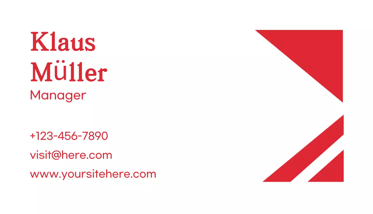 rote geometrische Visitenkarte