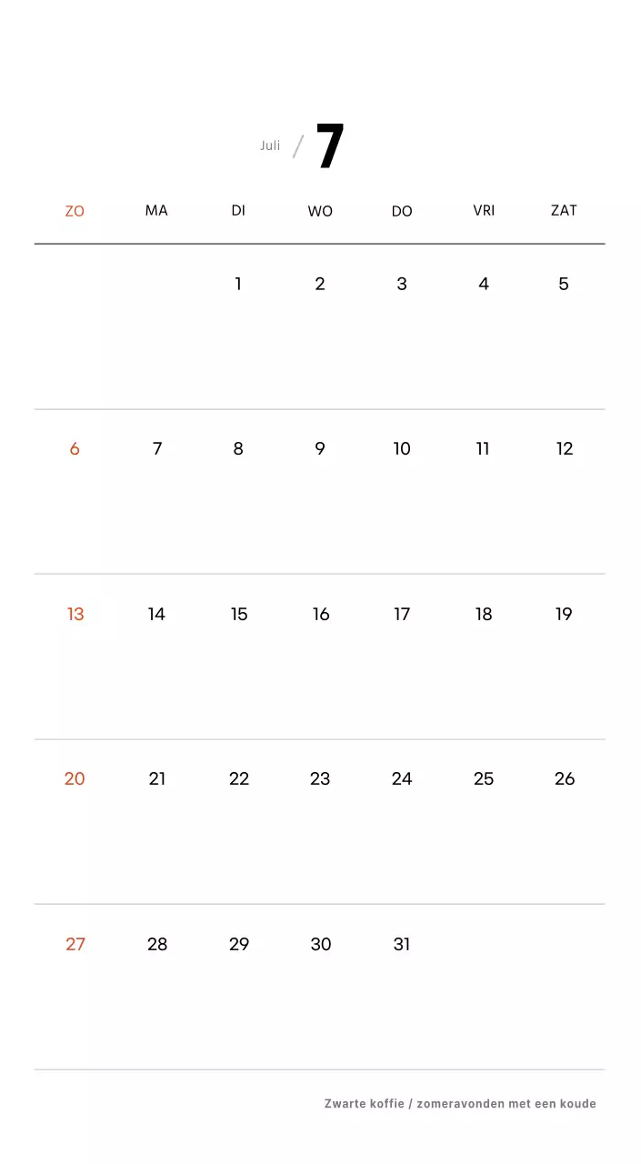 Eenvoudige bureaukalender met koffiefoto's voor cafés in witte tinten