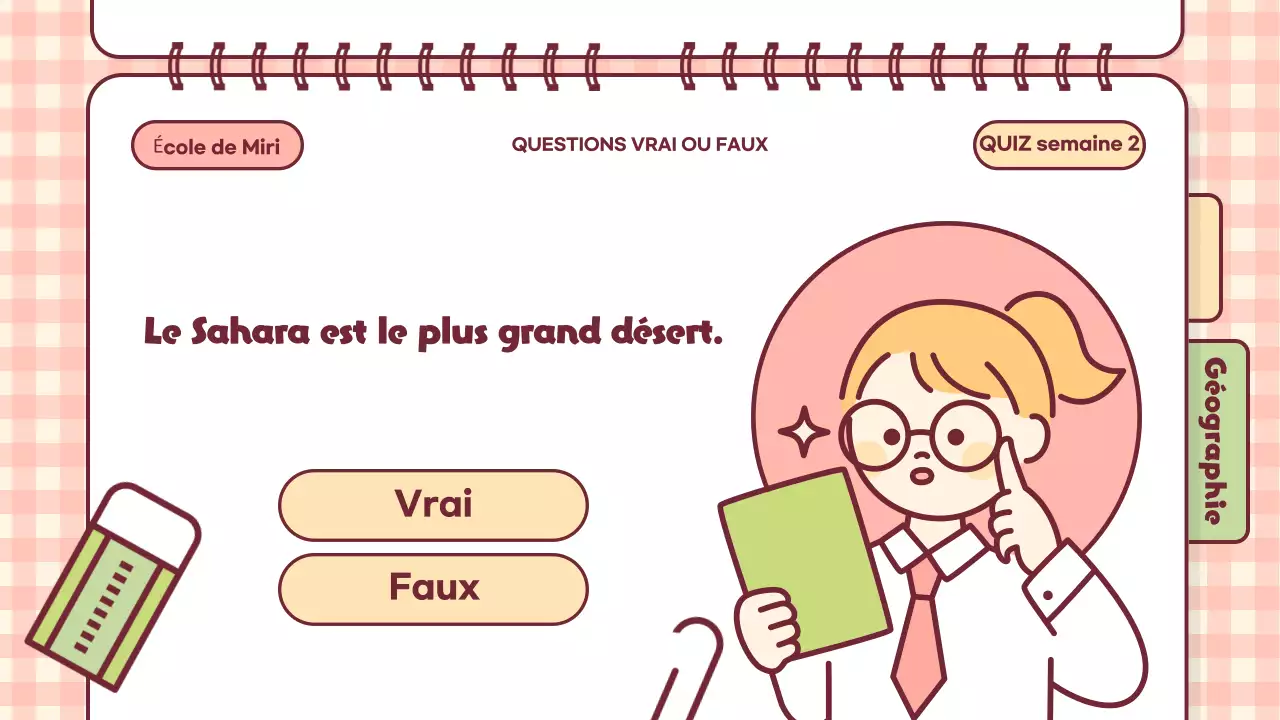 Présentation de la classe Pink Playful Quiz Time