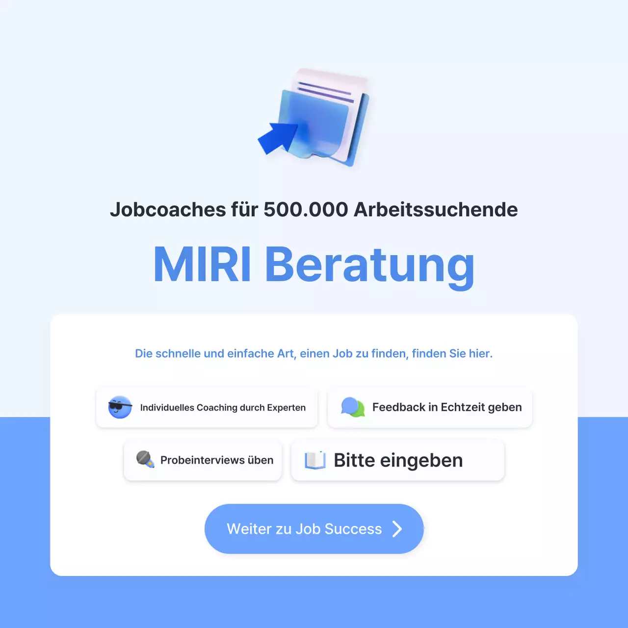 Hellblauer Leitfaden zur Vorbereitung auf ein Vorstellungsgespräch