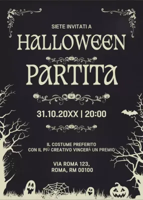 Invito gotico nero per Halloween