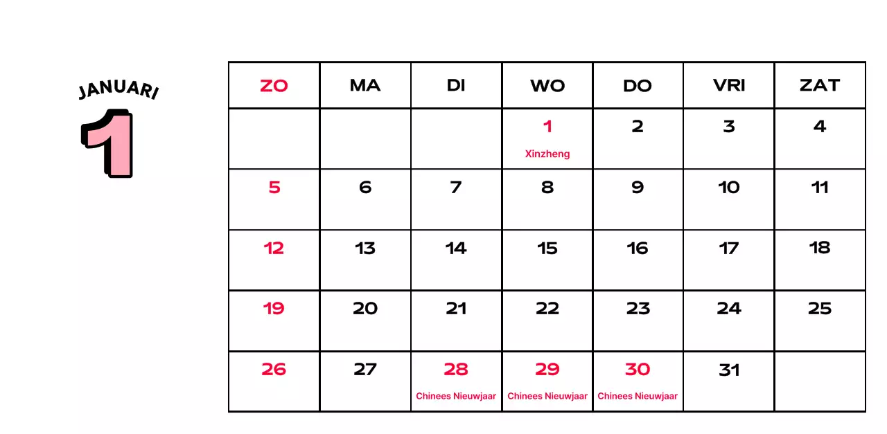 Kleurrijke kalenders met verschillende retro-illustraties