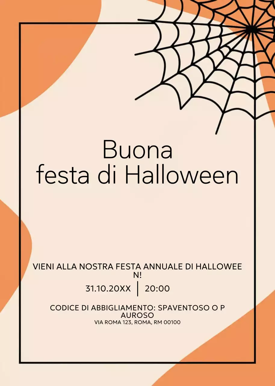 invito minimale arancione per Halloween
