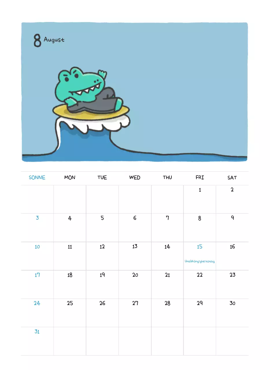 Ein Kalender mit einem niedlichen Ago-Illustrationskonzept