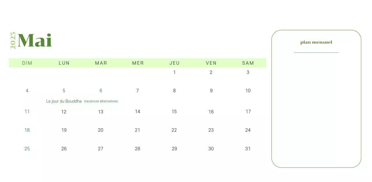 Calendrier avec illustrations de jeunes sur fond jaune-vert