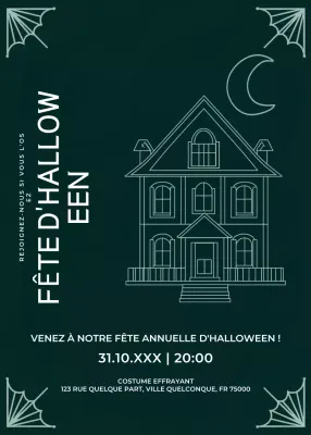 invitation gothique verte pour Halloween