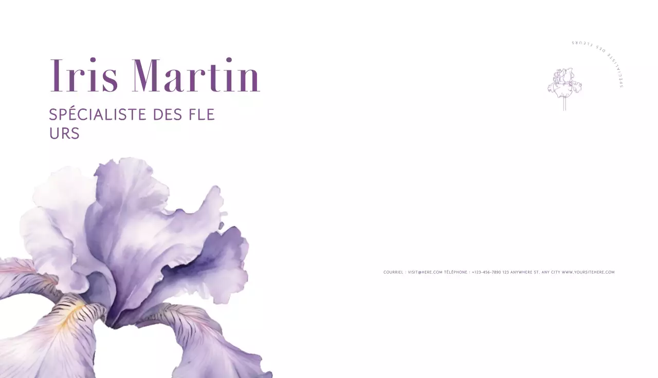 carte florale élégante pourpre