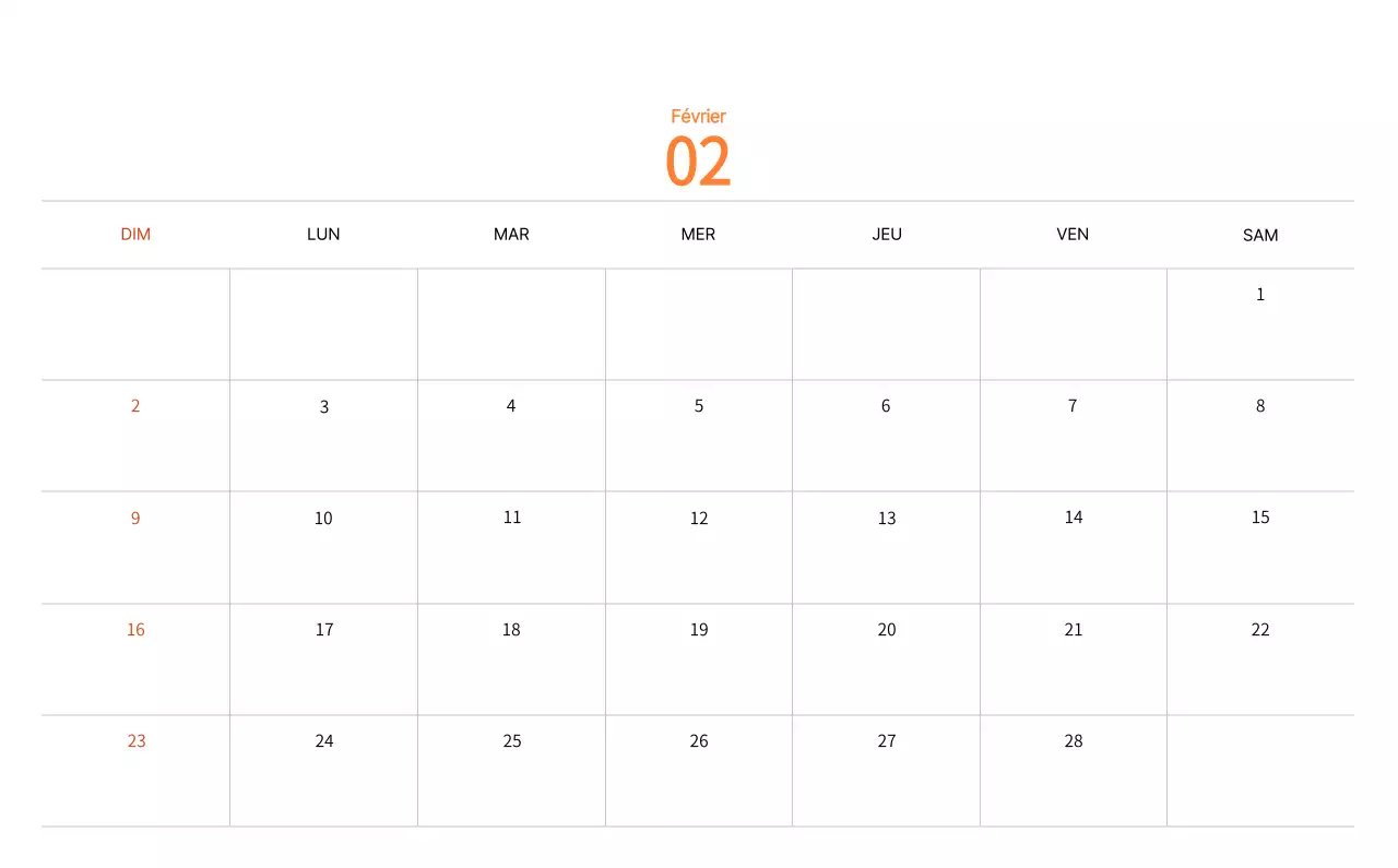 Calendrier du Nouvel An avec illustrations chaleureuses