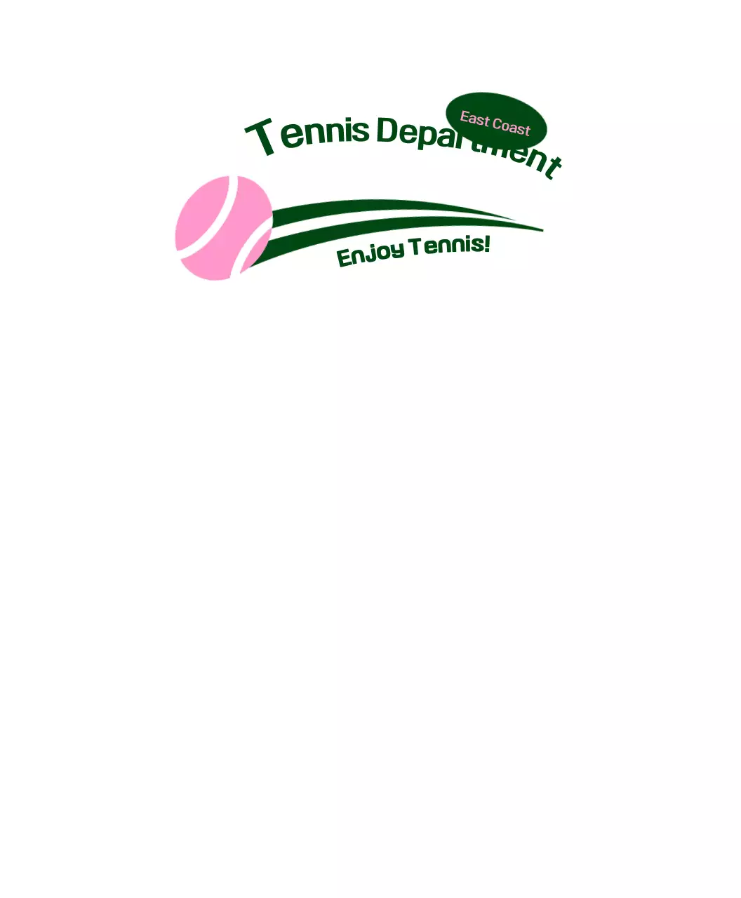 Logo tenis sederhana berwarna merah muda