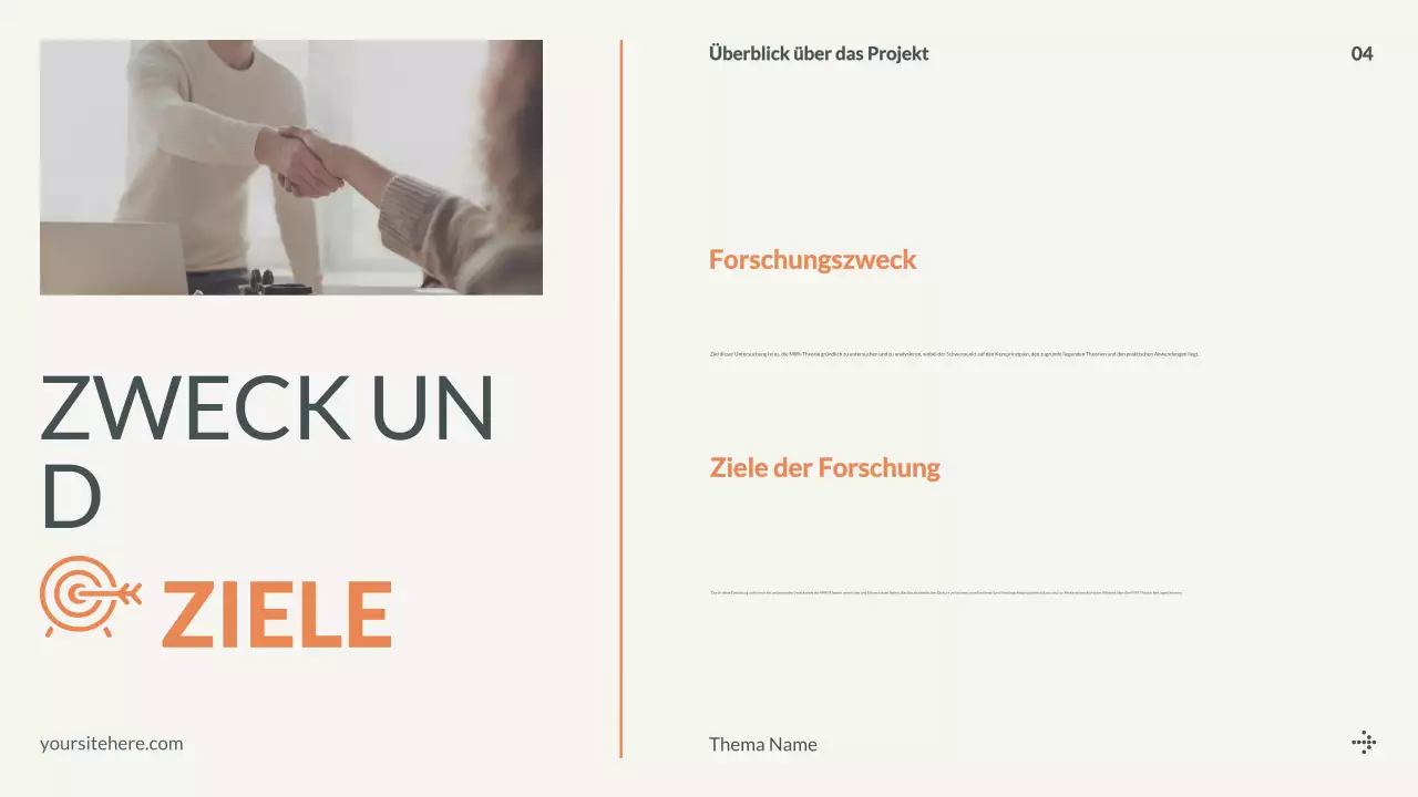 orange modern Projektübersicht Präsentation