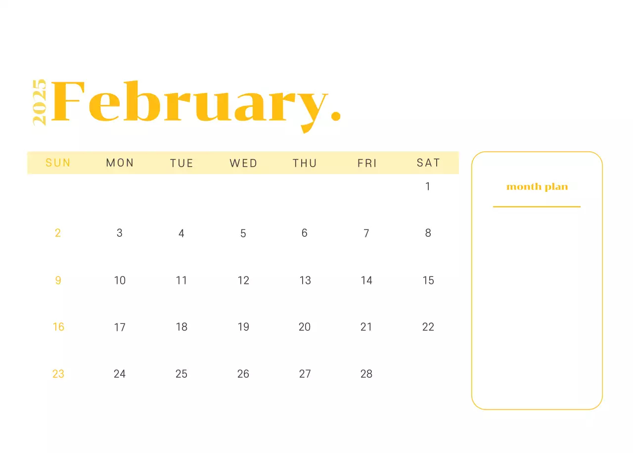 Calendar with youth illustrations on a yellow-green background