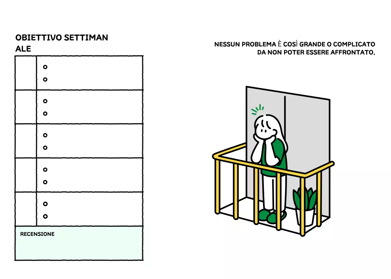 Calendario illustrato con un grazioso stile di linee
