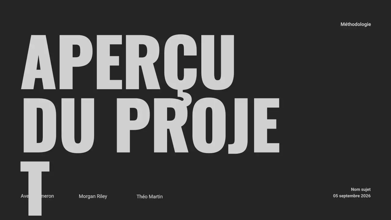 Présentation du projet de groupe noir et orange