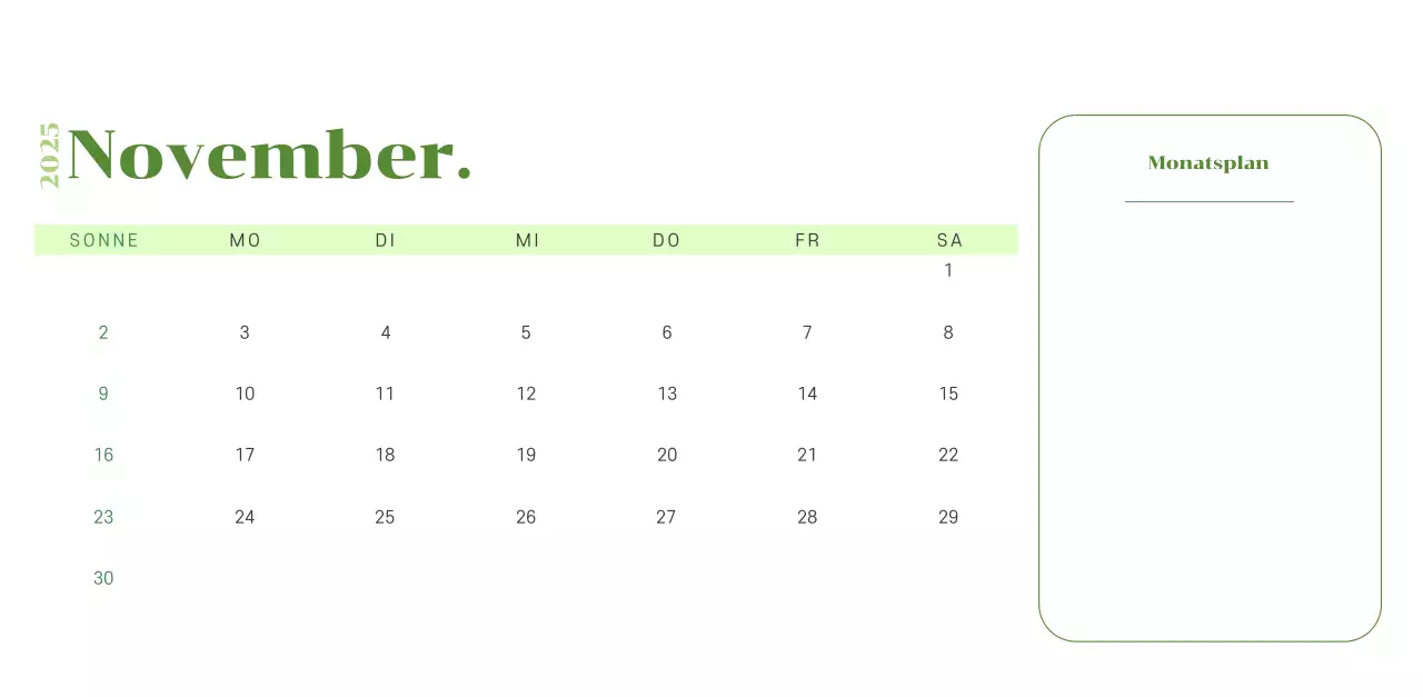 Kalender mit Jugendillustrationen auf gelb-grünem Hintergrund