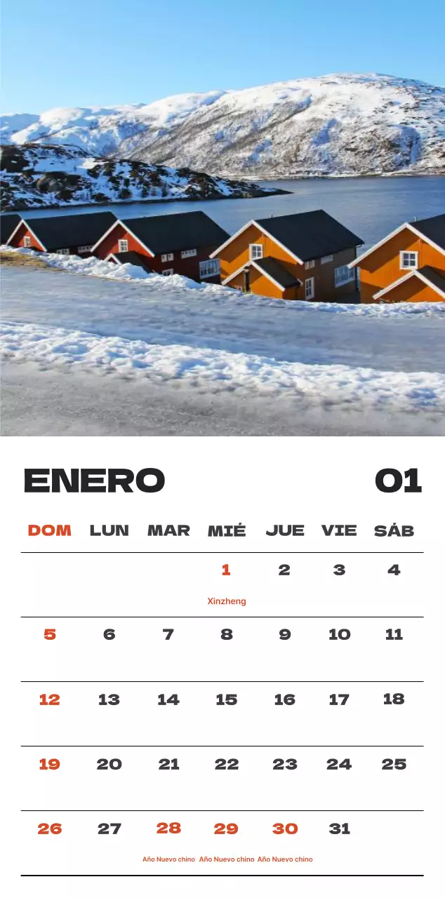 Cielo foto calendario limpio