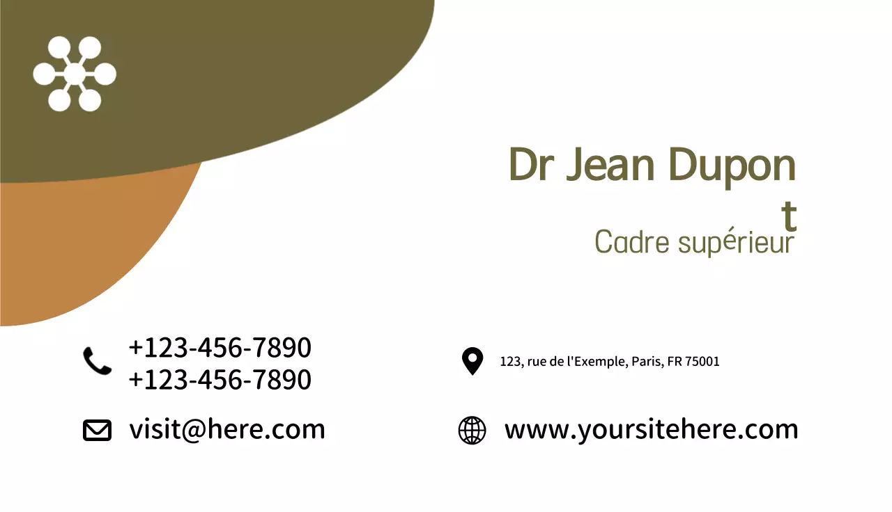 carte de visite verte simple