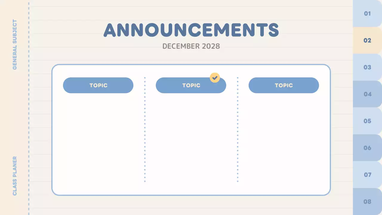 Blue Simple Class Agenda Presentation