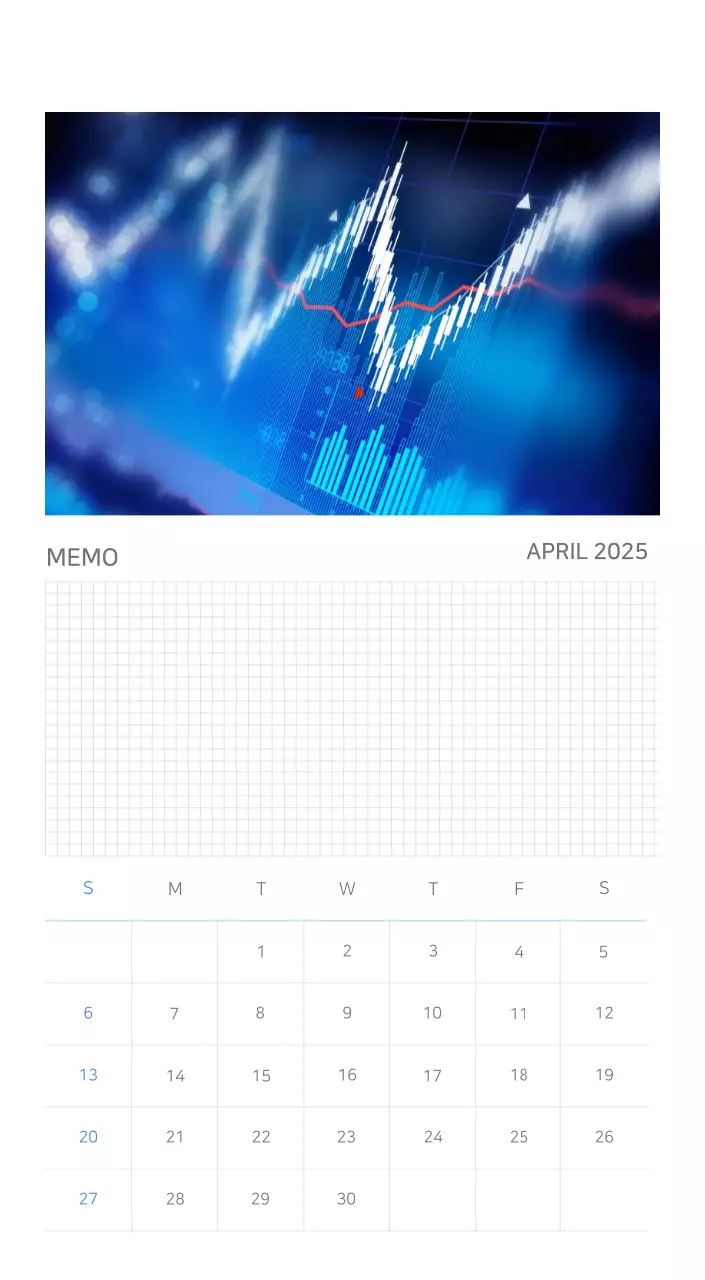 Blauer minimalistischer Kalender