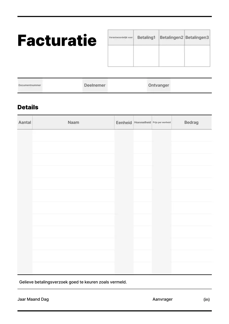 Eenvoudig, zwart-wit crediteurenrapport