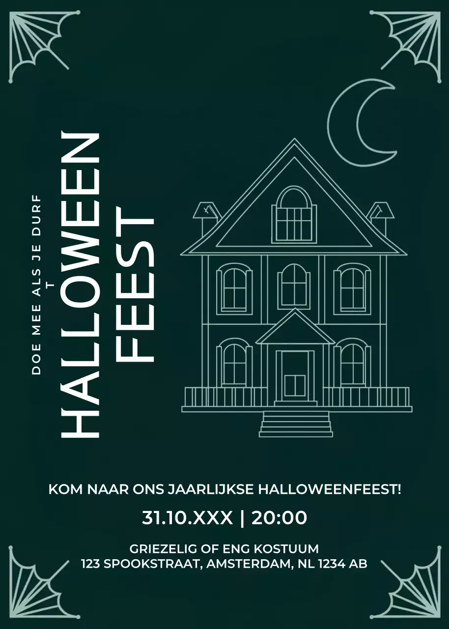 groene gothic Halloween uitnodiging