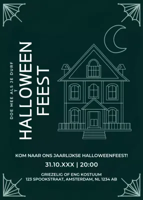 groene gothic Halloween uitnodiging