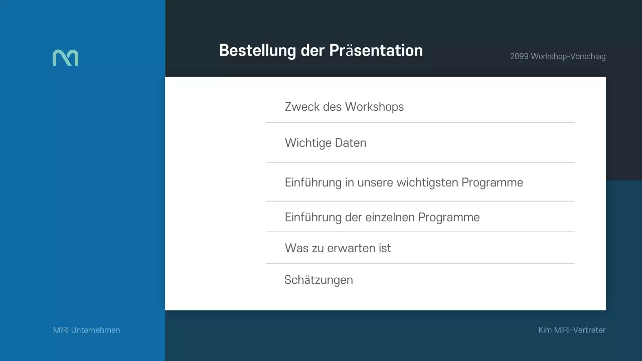 Ein einfacher Workshop-Vorschlag in Blau und Grün