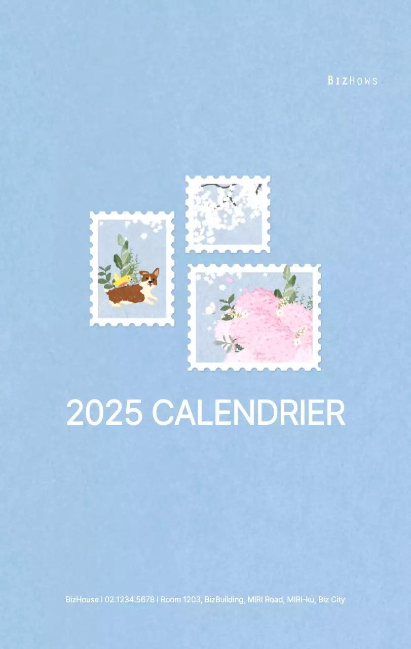 Calendrier du Nouvel An avec illustrations chaleureuses