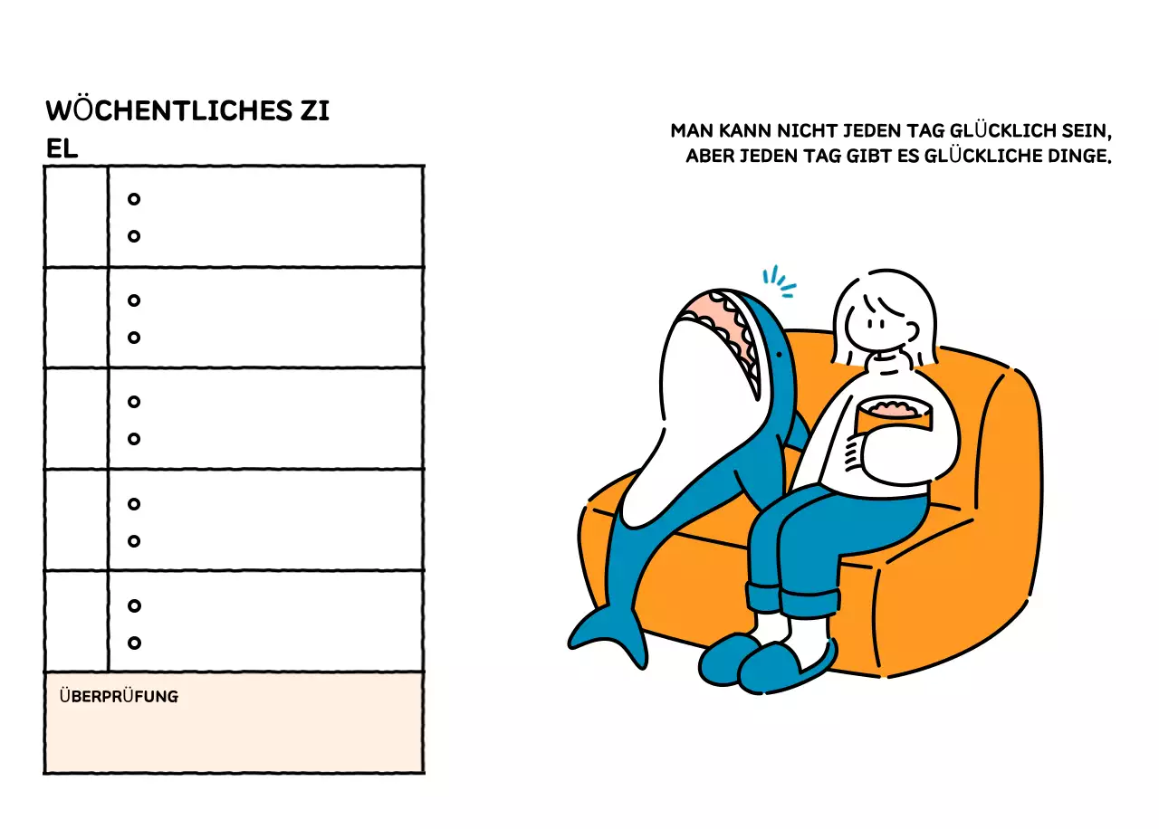 Illustrierter Kalender mit schönem Linienstil