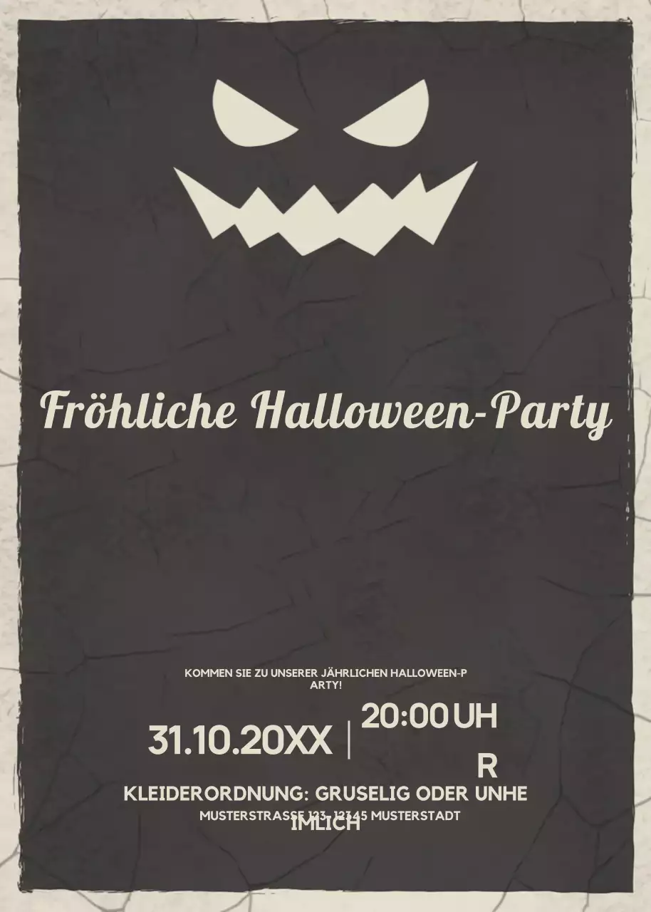 schwarz retro Halloween Einladung