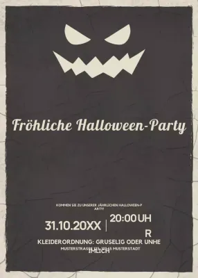 schwarz retro Halloween Einladung