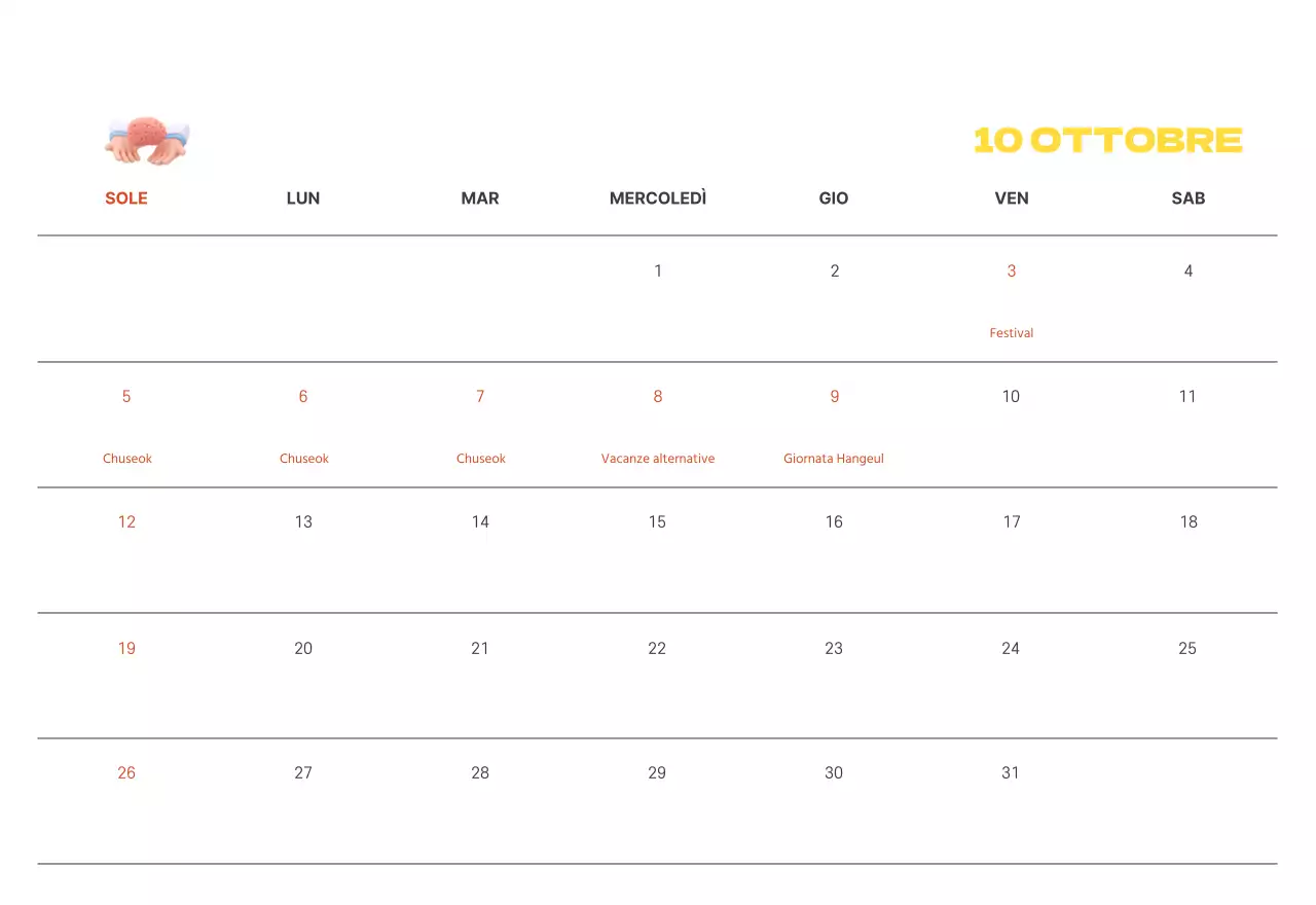 Un ospedale festivo con illustrazioni a tema salute e famiglia e accenti colorati