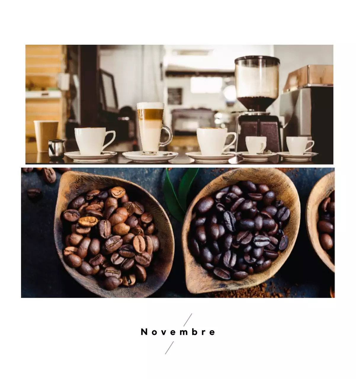 Calendrier minimaliste pour le café