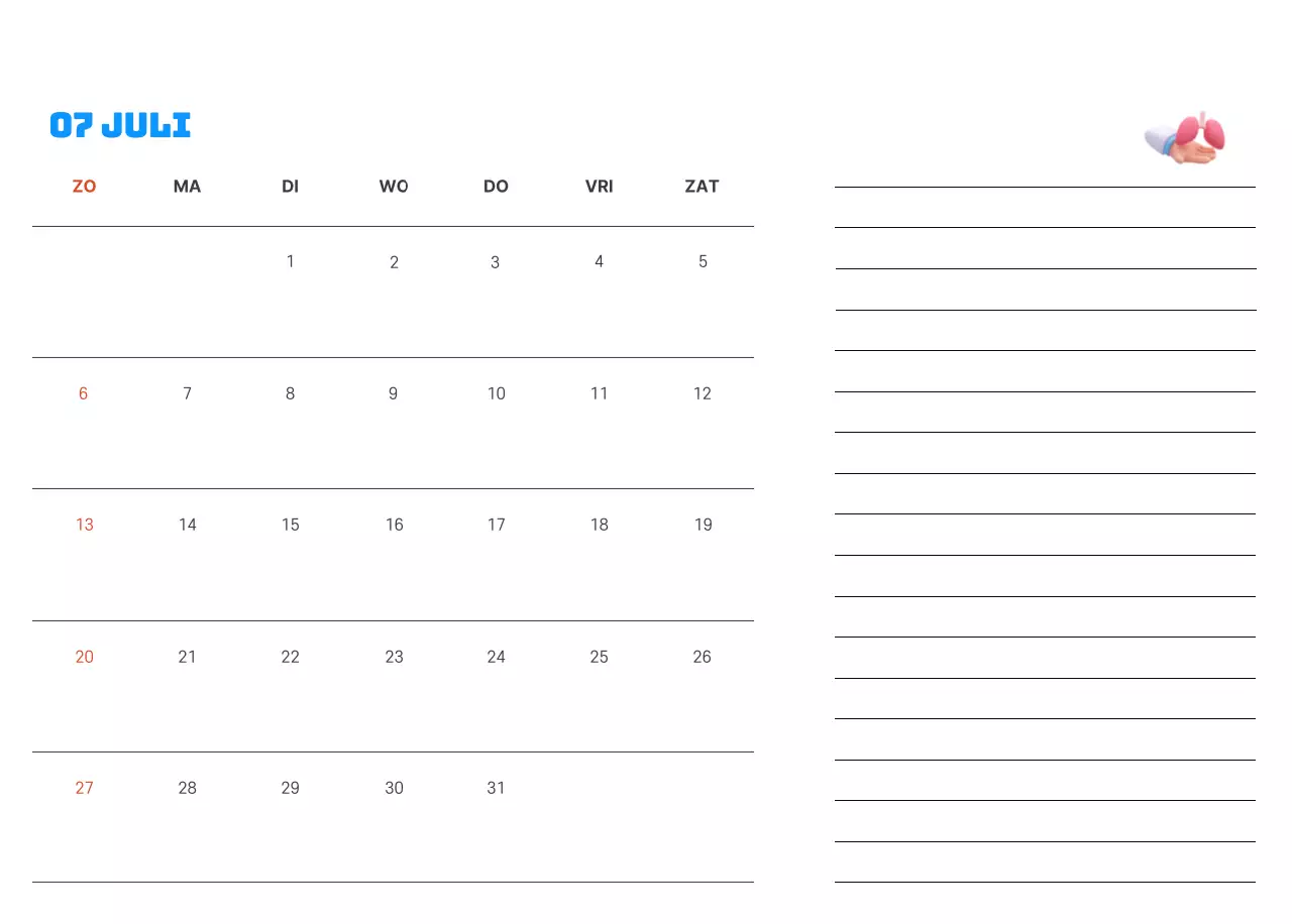 Een feestelijk ziekenhuis met illustraties met gezondheids- en gezinsthema's en kleurrijke accenten