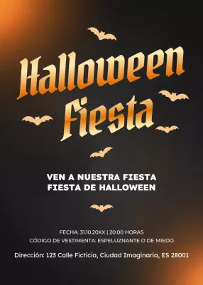 invitación gótica negra de Halloween