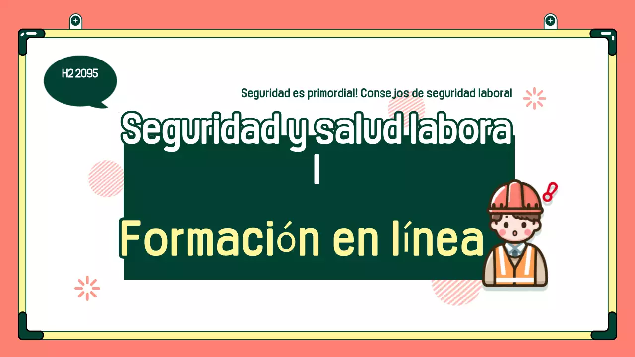 Material didáctico sencillo de color naranja y verde sobre salud y seguridad