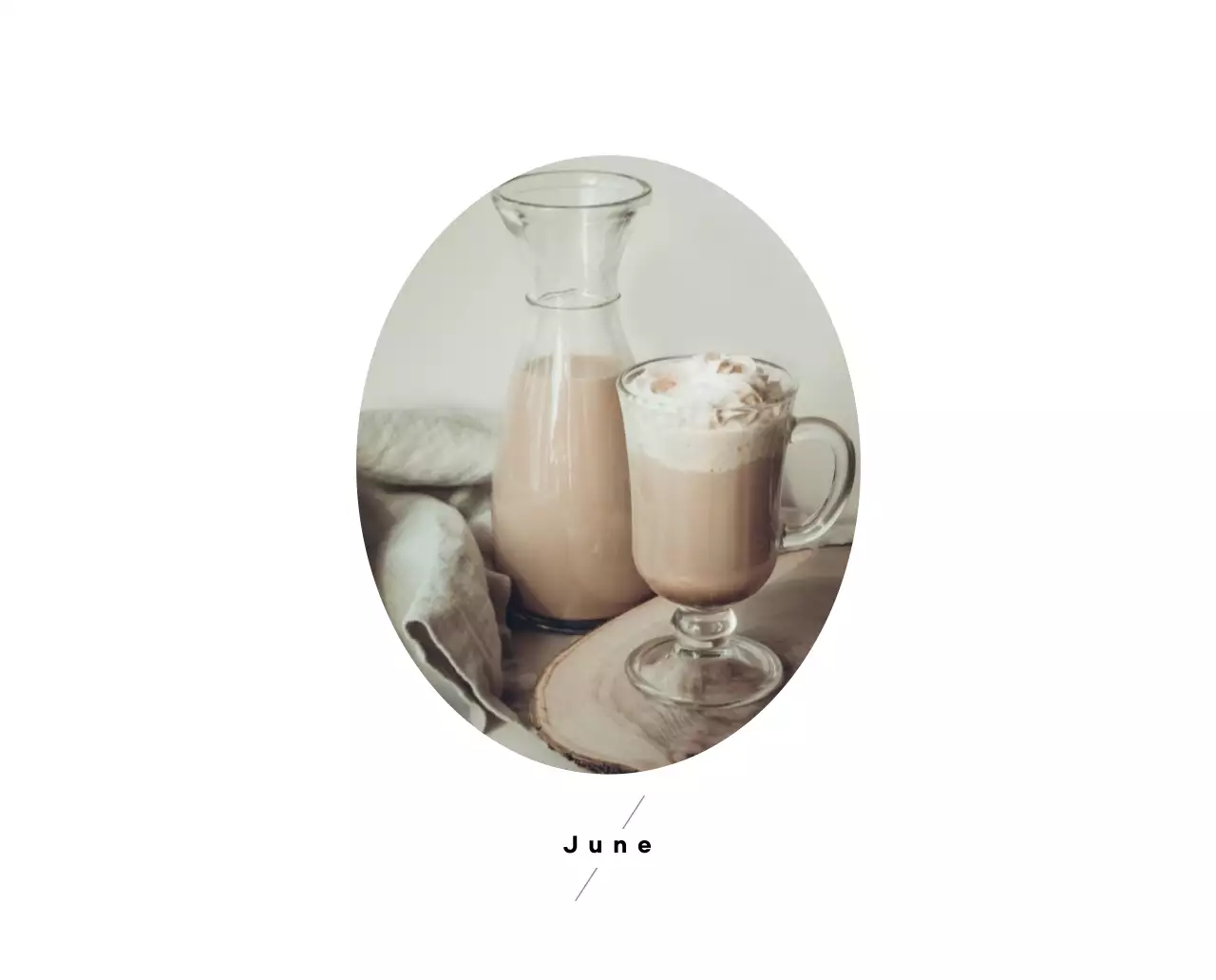 ホワイトトーンのシンプルなコーヒー写真カフェ用卓上カレンダー