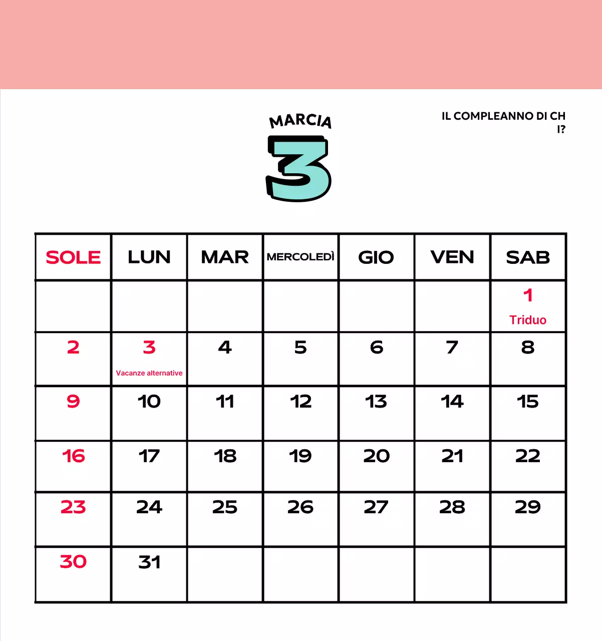 Calendari colorati con una varietà di illustrazioni retrò