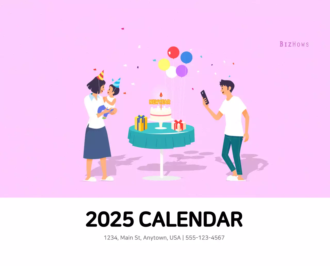 Multicolored family illustration concept