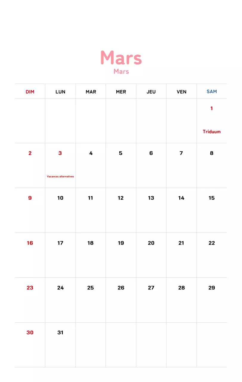 Calendrier du Nouvel An avec illustrations chaleureuses