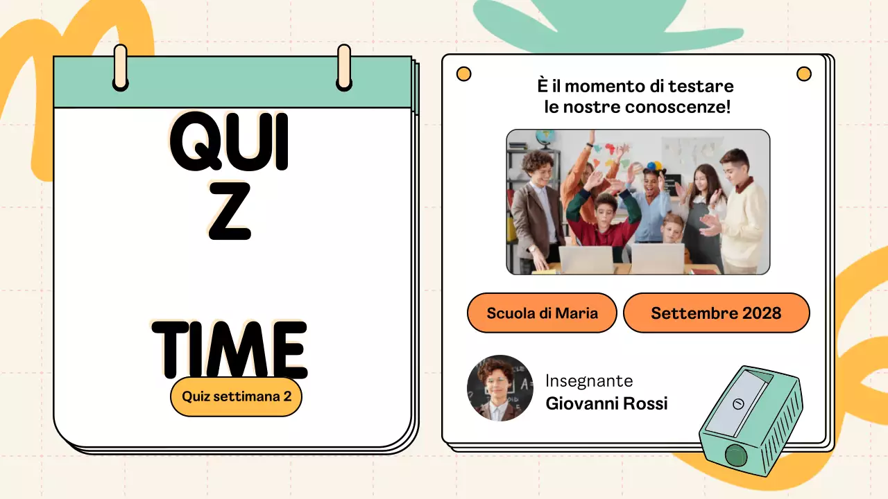 Materiale di classe Quiz moderno alla menta