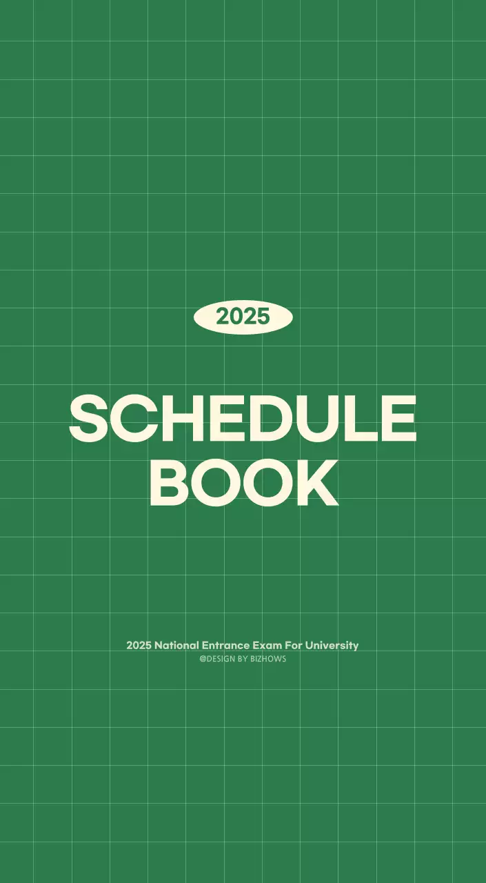 SAT D-Day Notepad Concept Wall Calendar in Green and Light Yellow