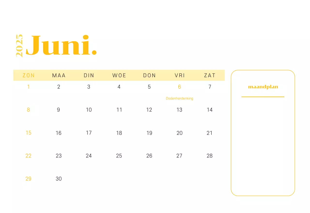 Kalender met jeugdillustraties op een geelgroene achtergrond