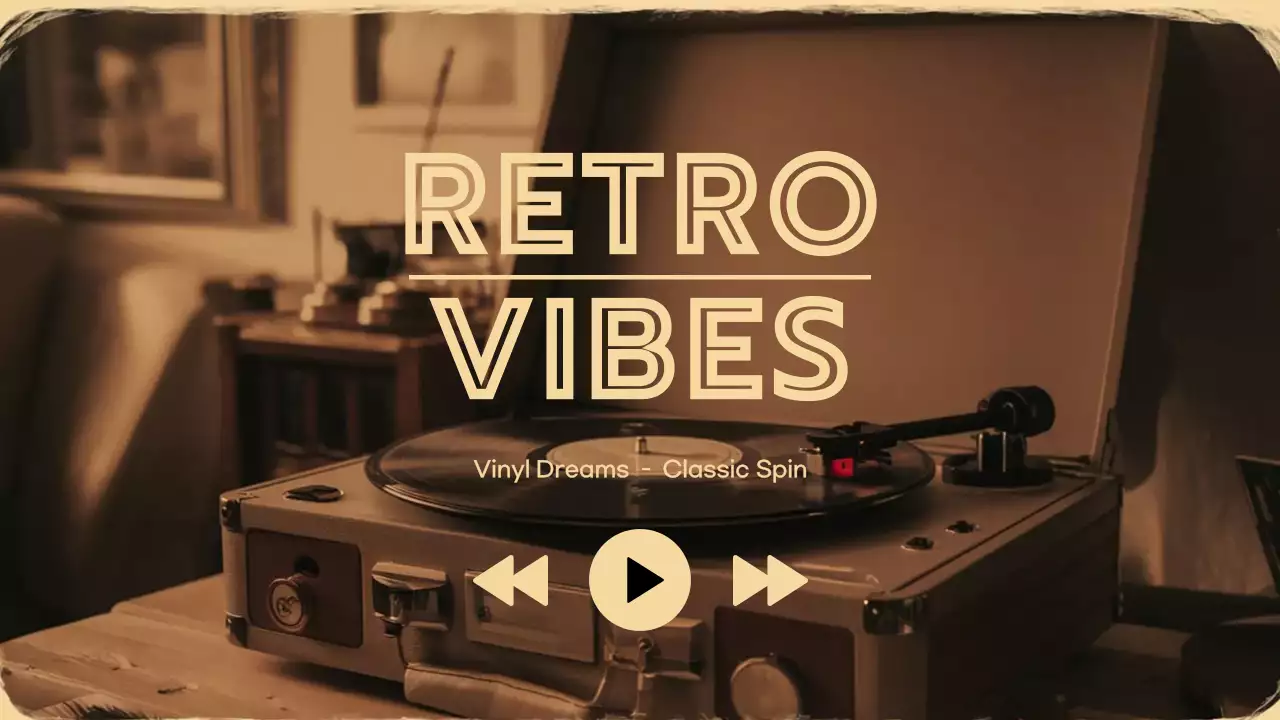 Beige Retro Music Playlist YouTube Thumbnail