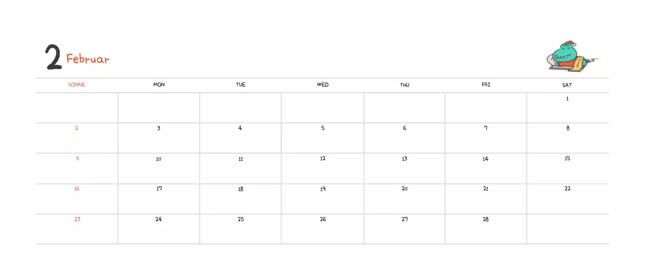 Ein Kalender mit einem niedlichen Ago-Illustrationskonzept