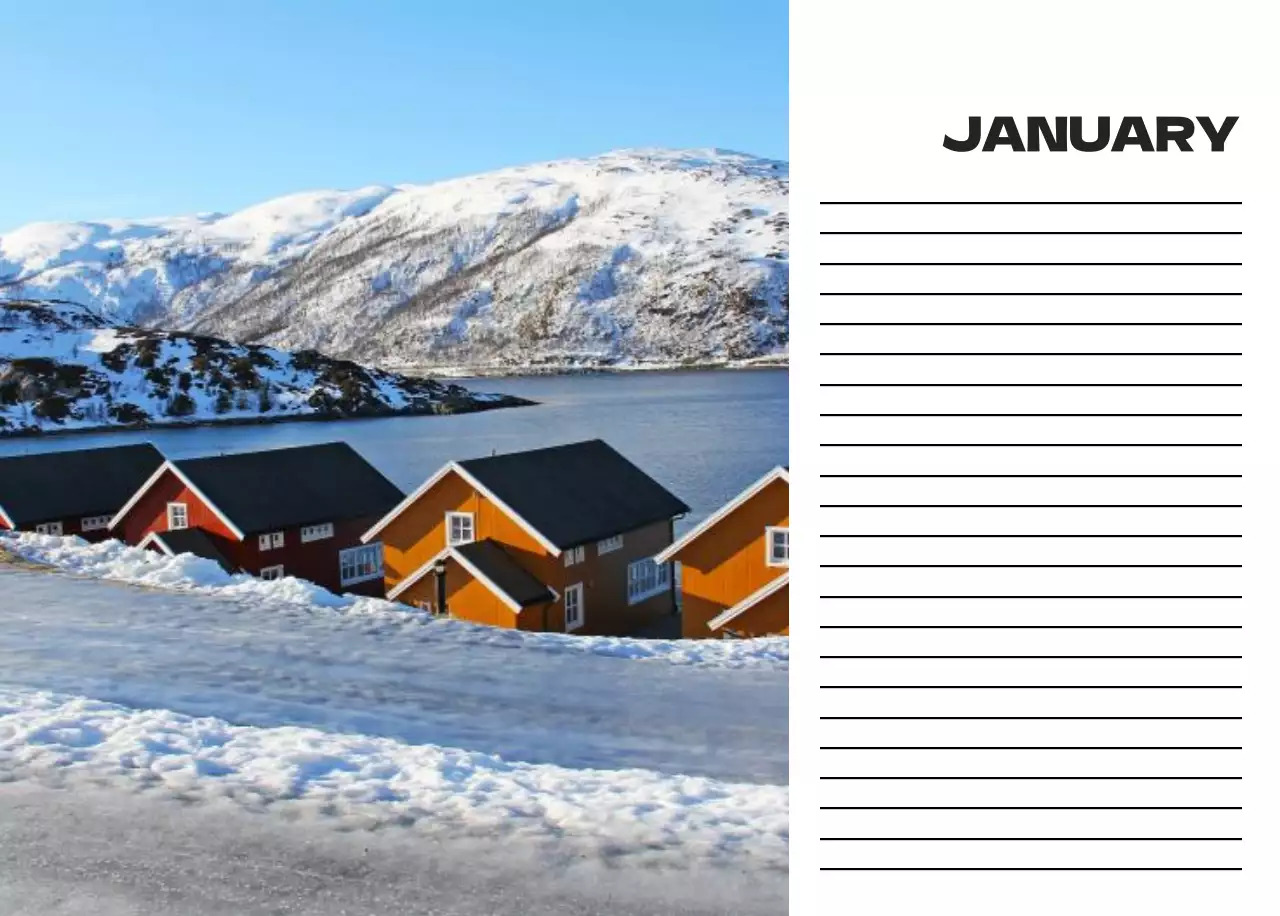 Sky photo clean calendar