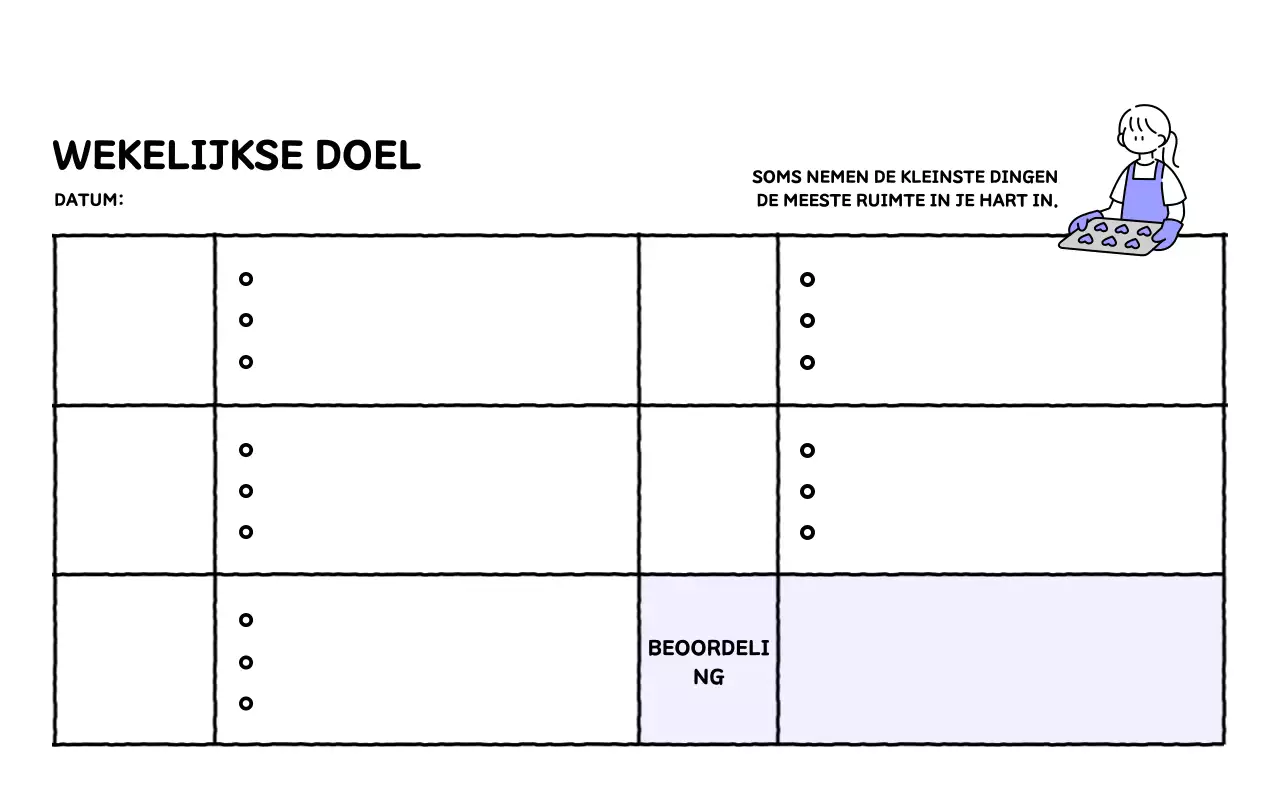 Geïllustreerde kalender met een mooie lijnstijl