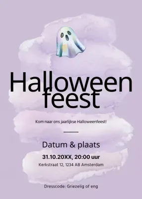 paarse minimale uitnodiging voor Halloween